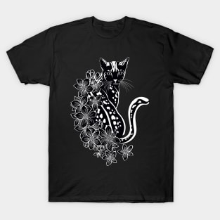 Cat Flower Tattoo T-Shirt